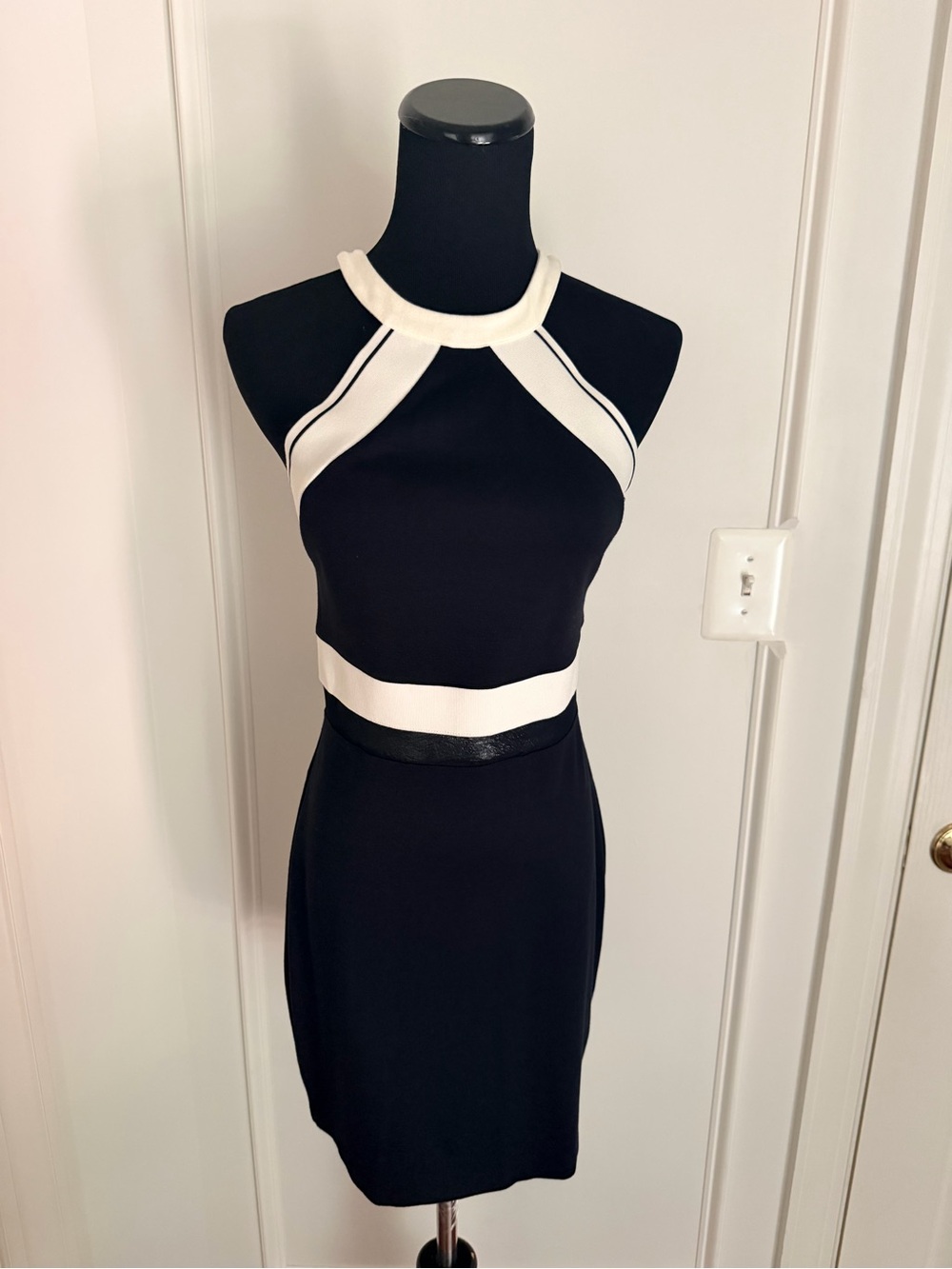 Express Black Mini Dress with White Trim